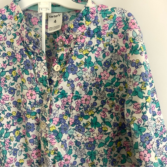 Girl’s Carter’s Floral Tunic and Leggings Set Size 4 - Picture 3 of 3